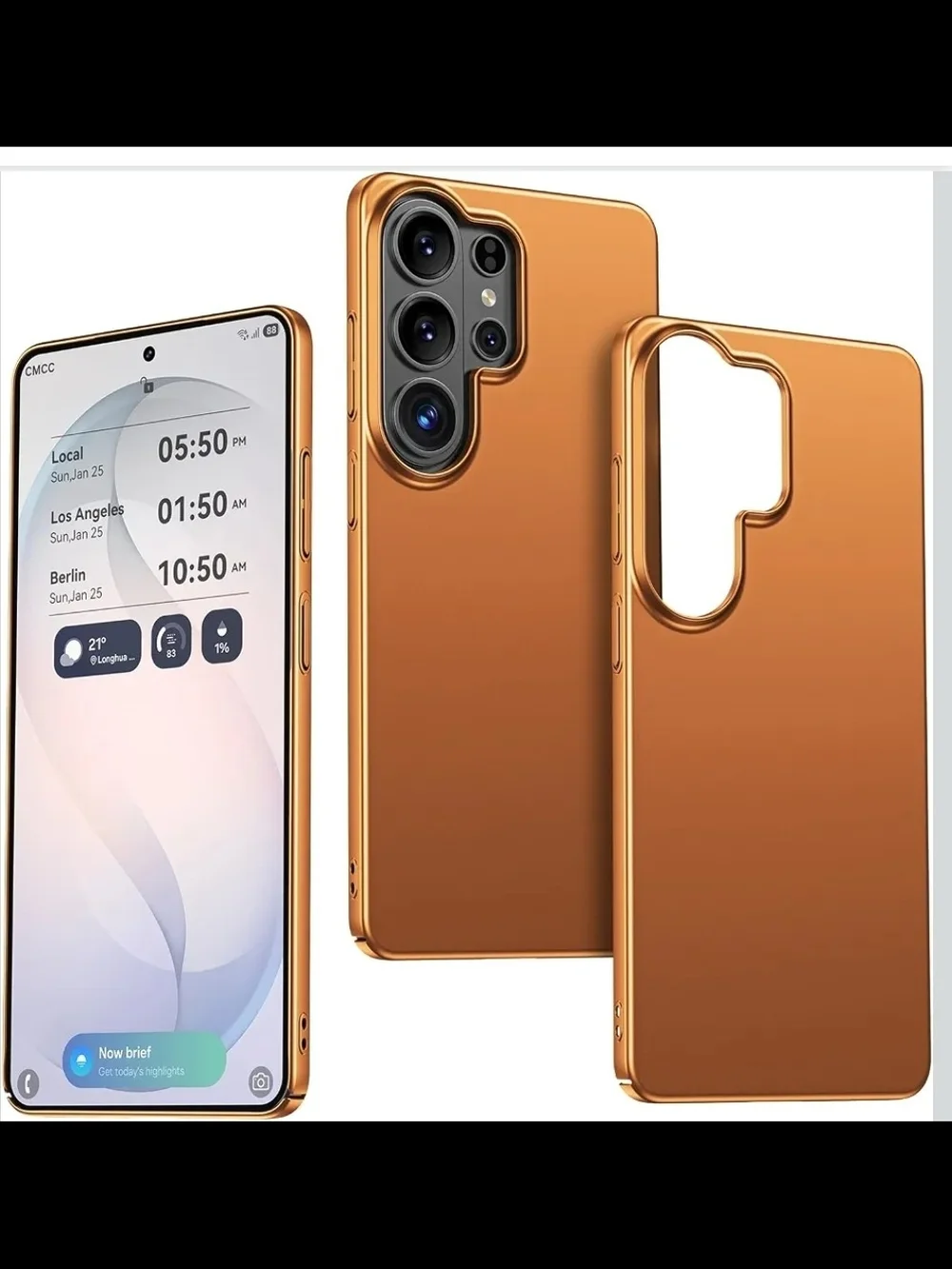 Galaxy S25 Ul Orange Protective Phone Case for Cell Phones-Sleek Metallic Finish